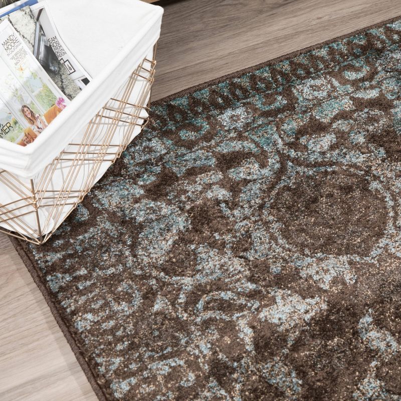 5'3"X7'7" Chocolate Abstract Woven Area Rug - Addison Rugs