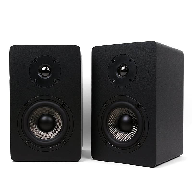 MB42X Bookshelf Speakers with 4-Inch Carbon Fiber Woofer and Silk Dome Tweeter (Black, Pair)
