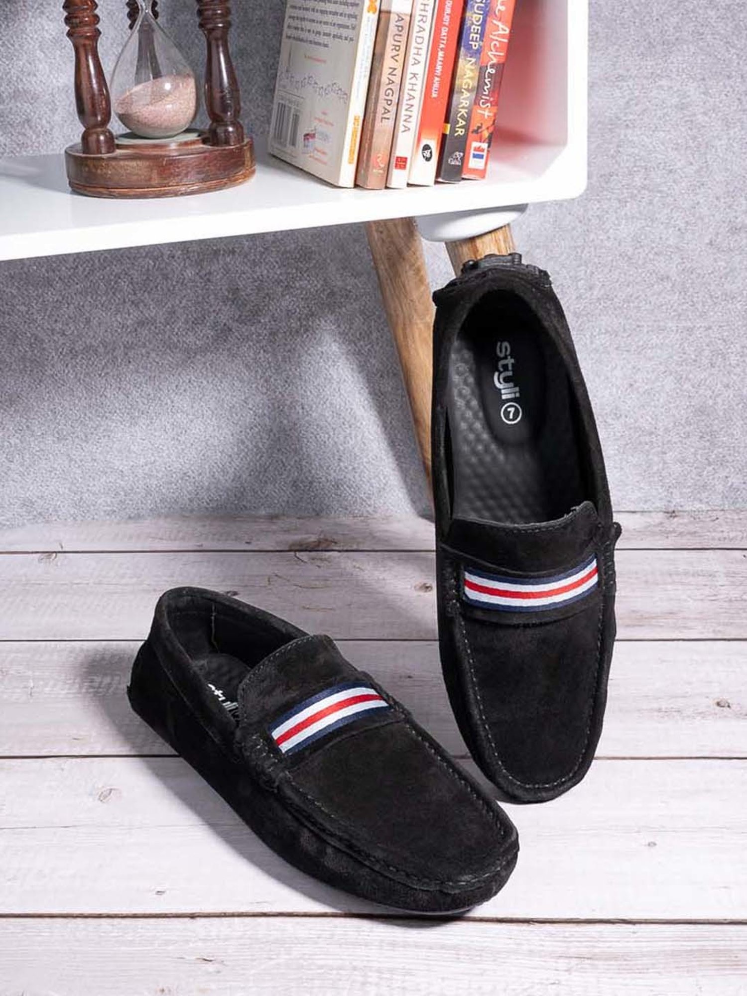 Styli Men's Black Casual Loafers