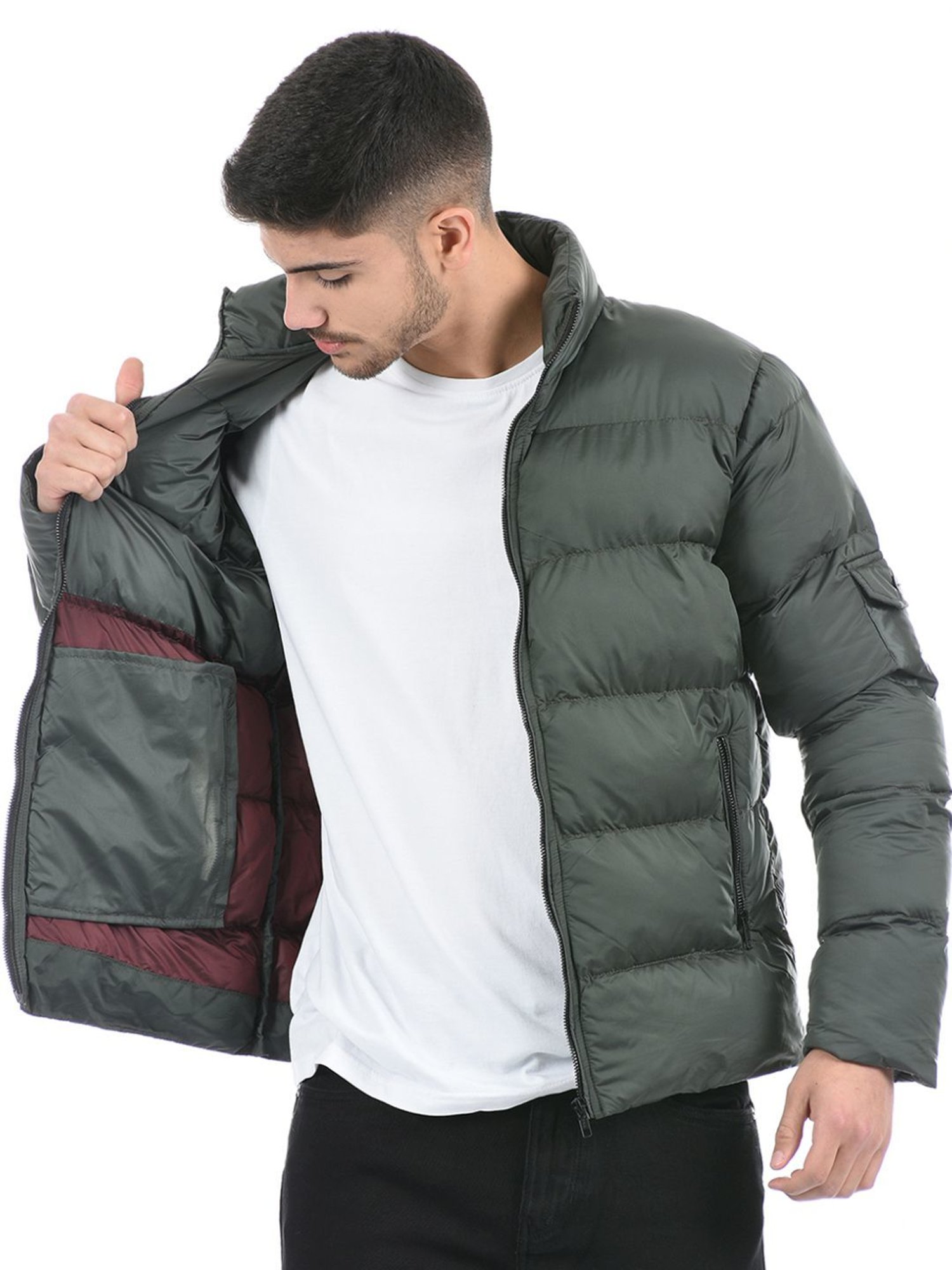 London Fog Green Regular Fit Quilted Quilted Jacket