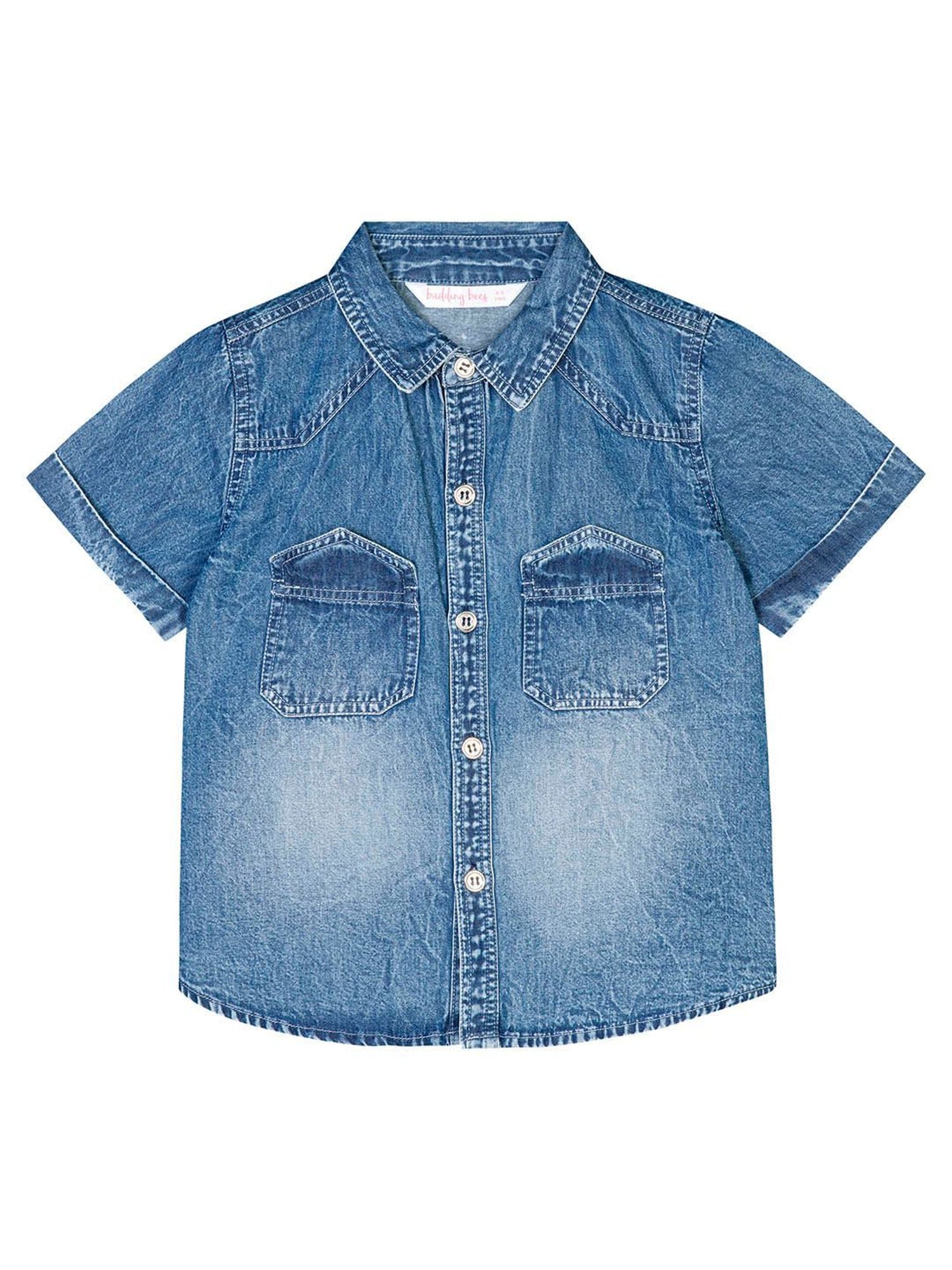 Budding Bees Kids Blue Solid Shirt