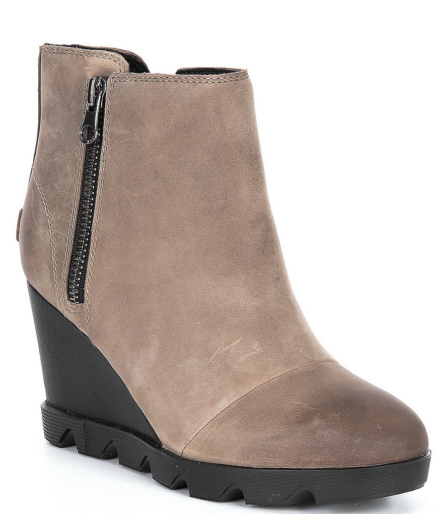 Sorel Joan Uptown Zip Waterproof Leather Wedge Booties