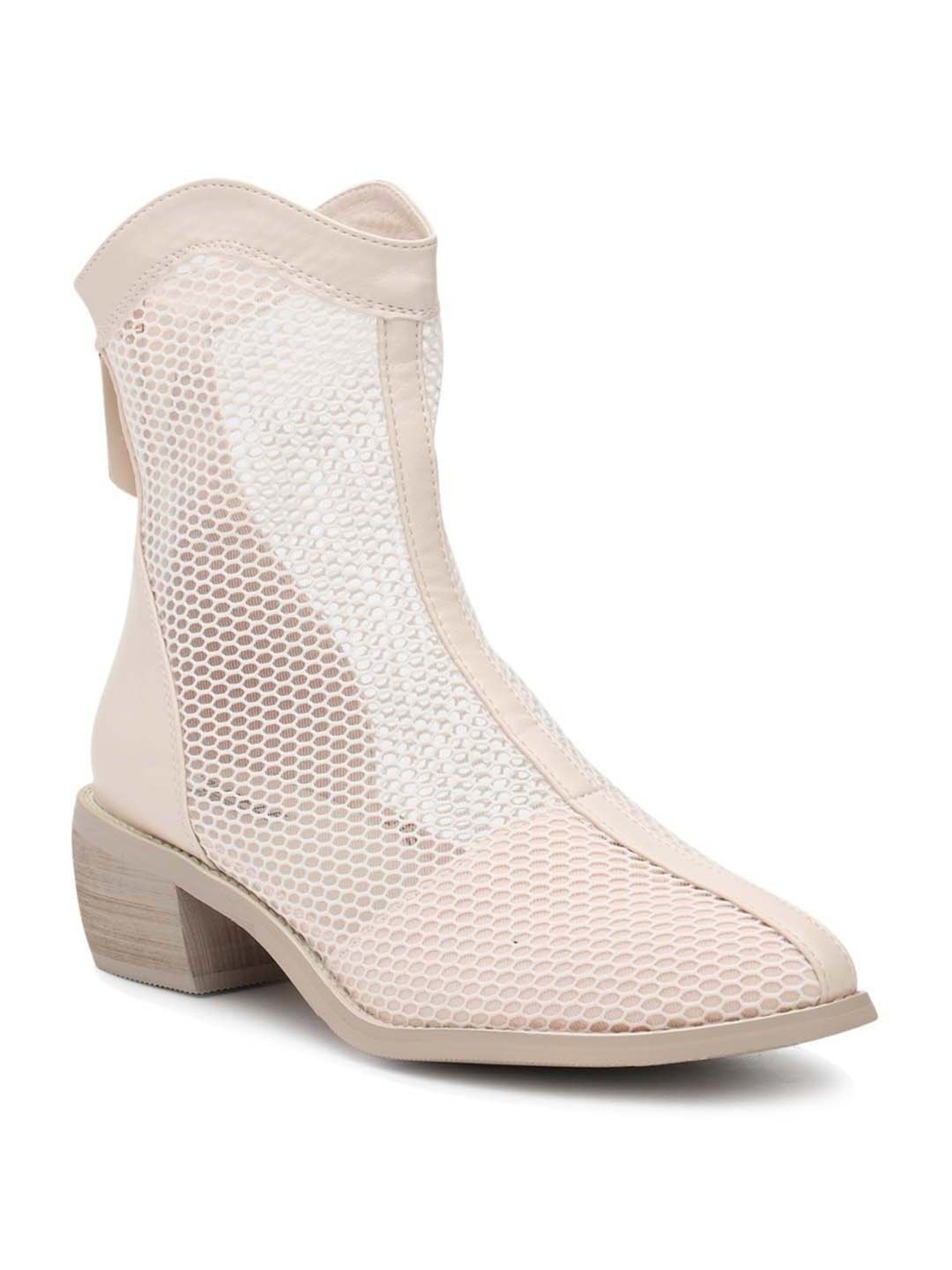 Truffle Collection Women's Off White Casual Booties