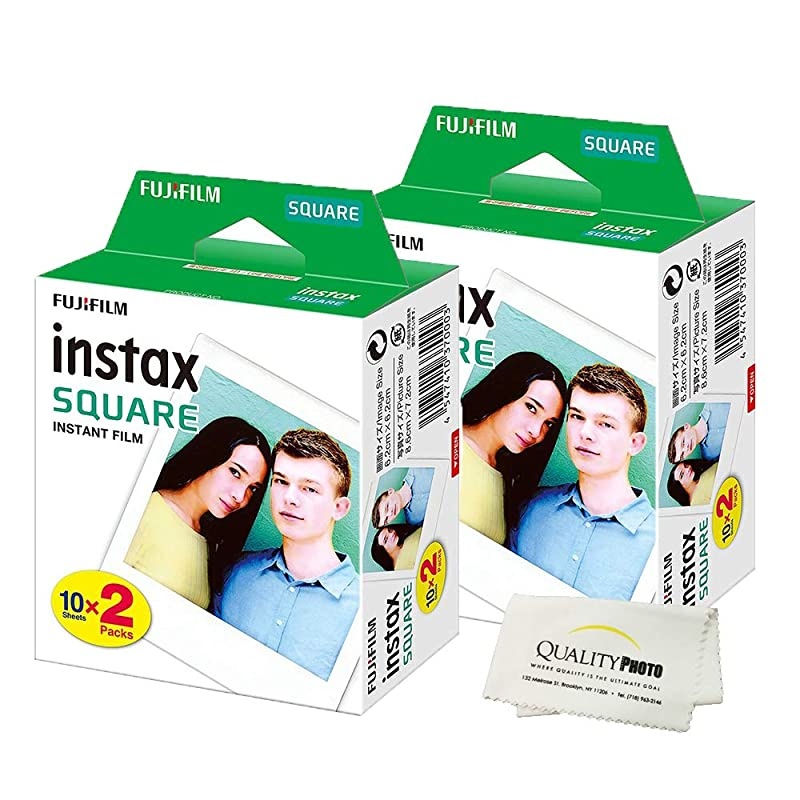 Instax Square Instant Film - 40 Exposures - for use with The  instax Square Instant Camera + Quality Photo Microfiber Cloth &hellip;