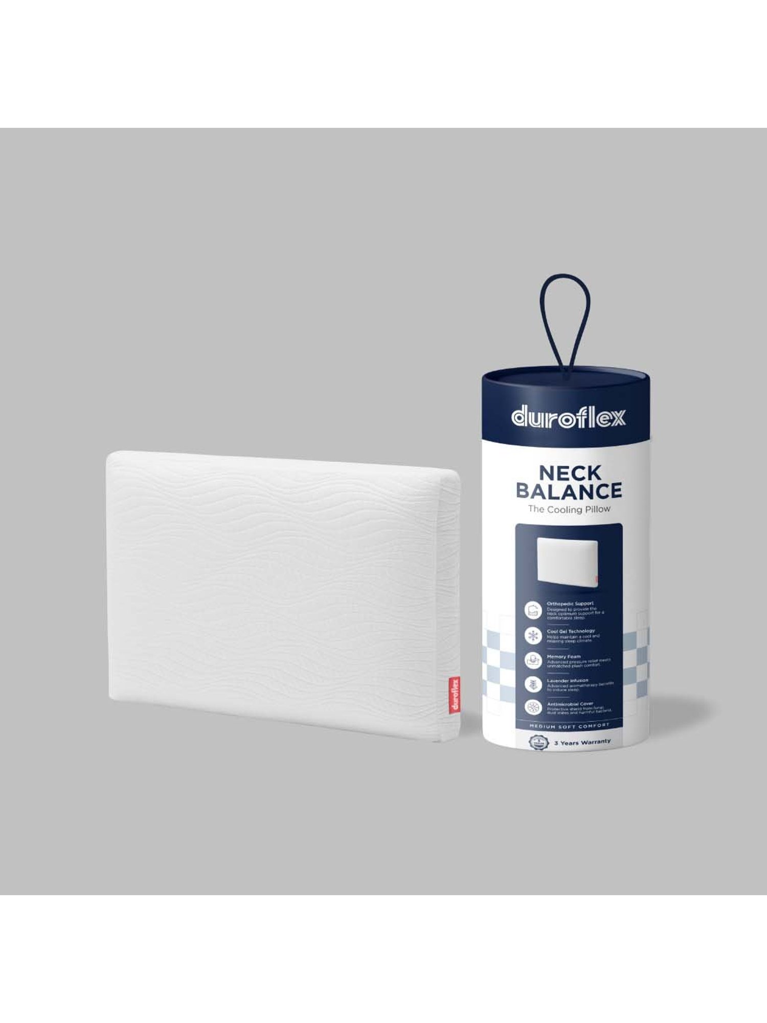 Duroflex Neck Balance White Polyester Orthopaedic Support Pillow - Set of 1