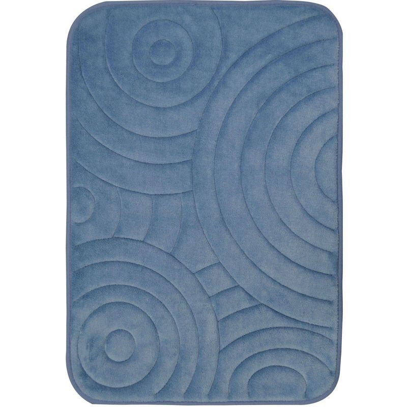 17"x24" Indulgence Bliss Bath Mat Steel Blue - Home Dynamix
