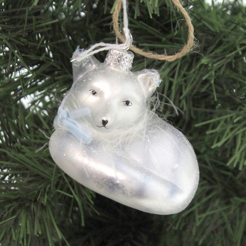 Holiday Ornaments 2.0" Artic Fox Sly Bushy Tail Christmas  -  Tree Ornaments