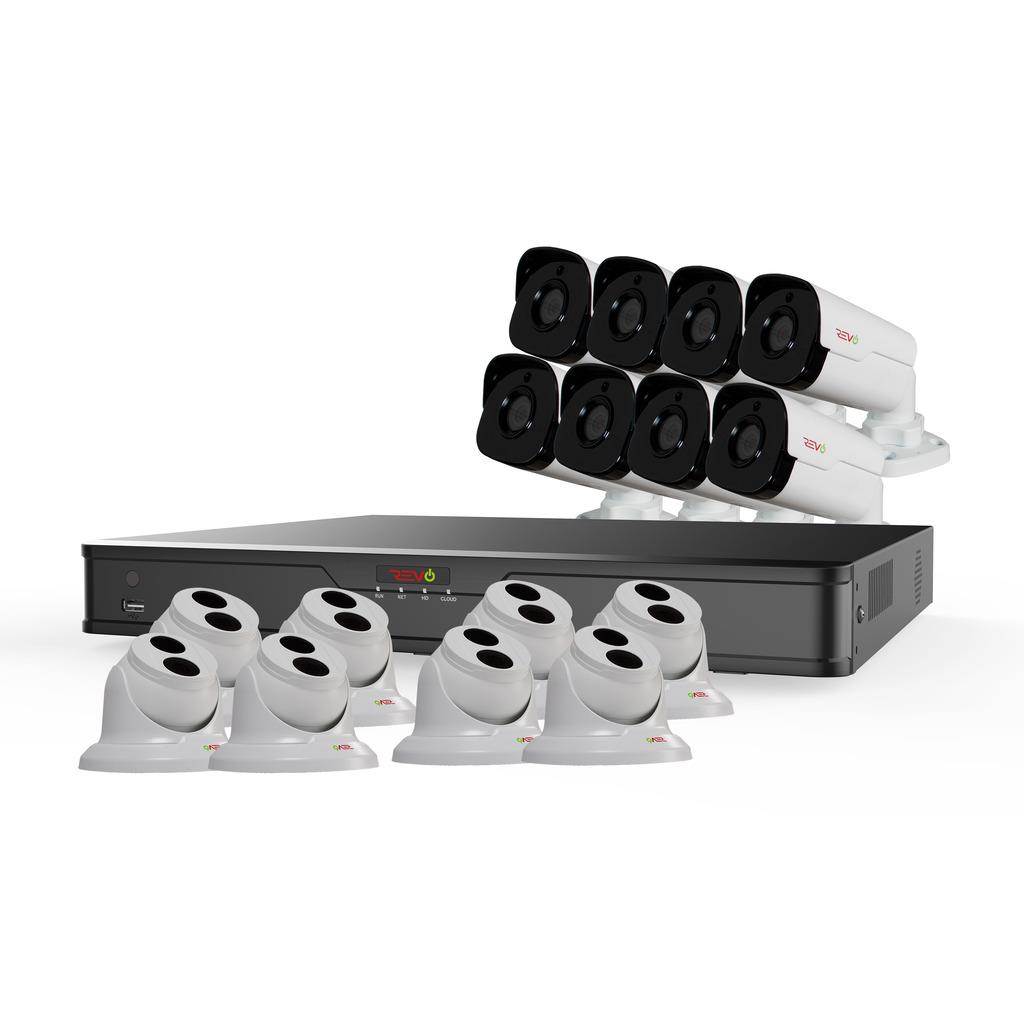 Revo America RU162T8GB8G-4T Ultra HD 16 Channel 4TB NVR Surveillance System with 16 x 4 Megapixel Cameras