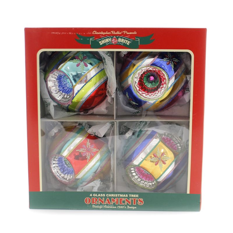 Shiny Brite 4.0" Cc Rounds W/ Triple Reflectors Christmas Confetti  -  Ornament Sets