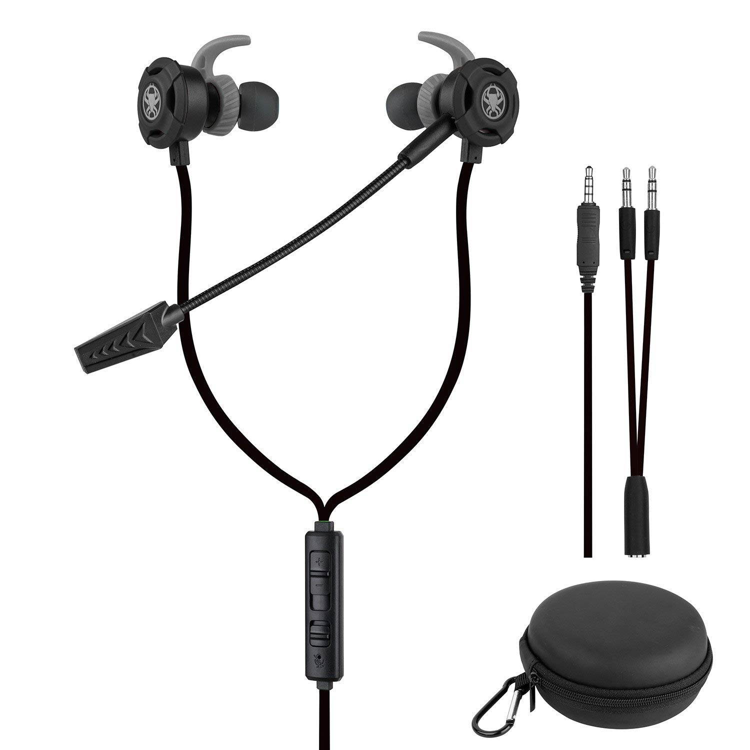 3.5 MM Gaming Headphone Wired Gaming Earphone Noise Cancelling Stereo Bass E-Sport Earphone with Adjustable Mic for PS4, Xbox One, Laptop, Cellphone, PC