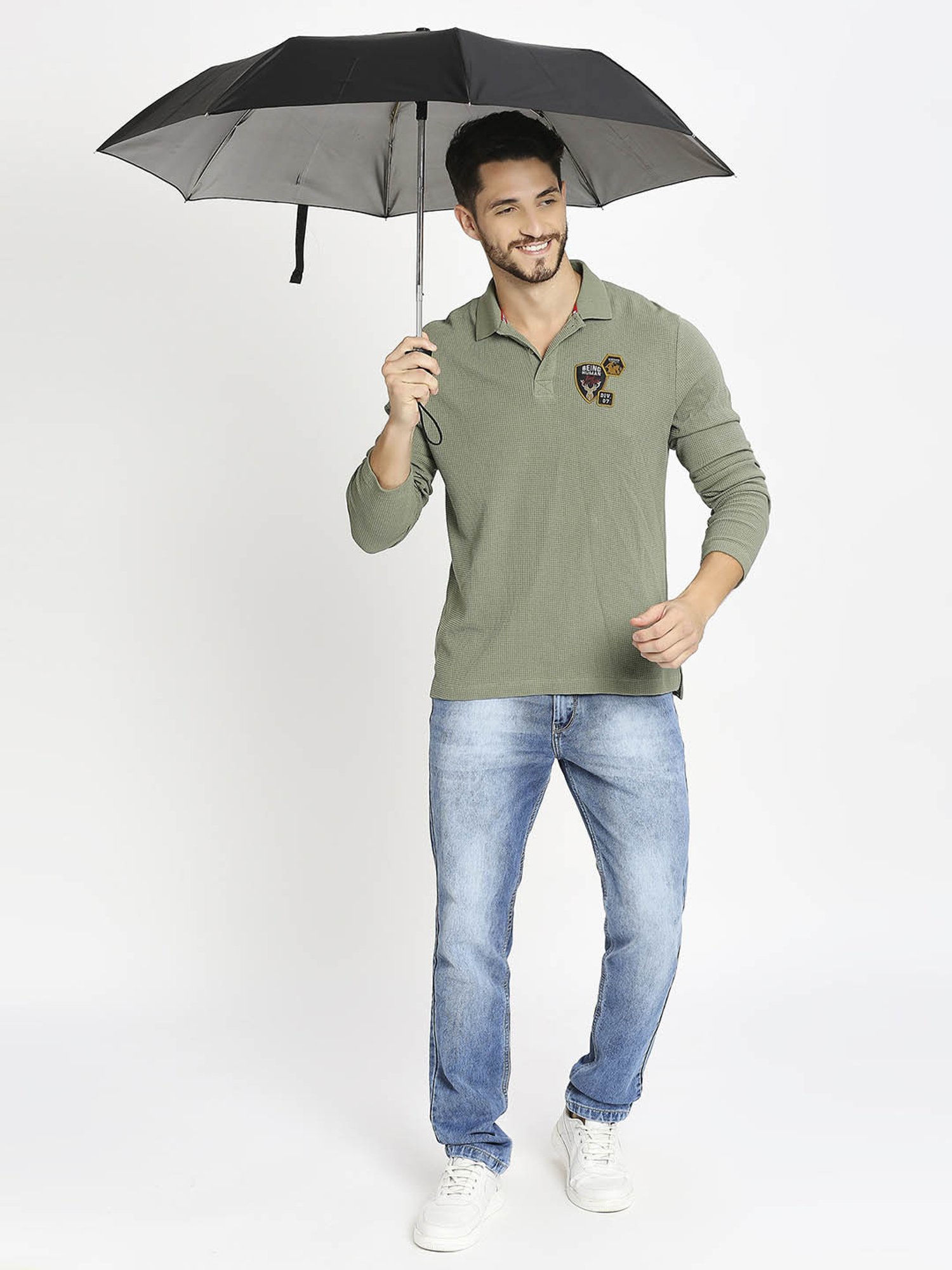 Citizen Black Solid Free Size Umbrella