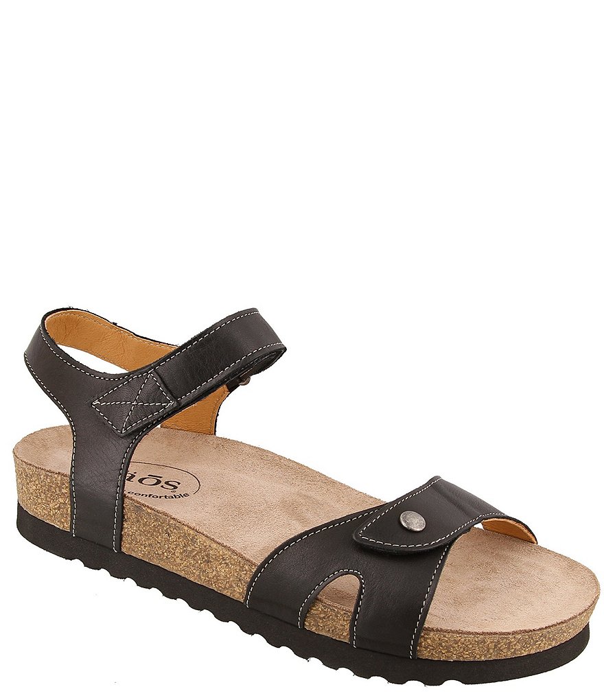 Taos Footwear Luvie Leather Adjustable Wedge Sandals