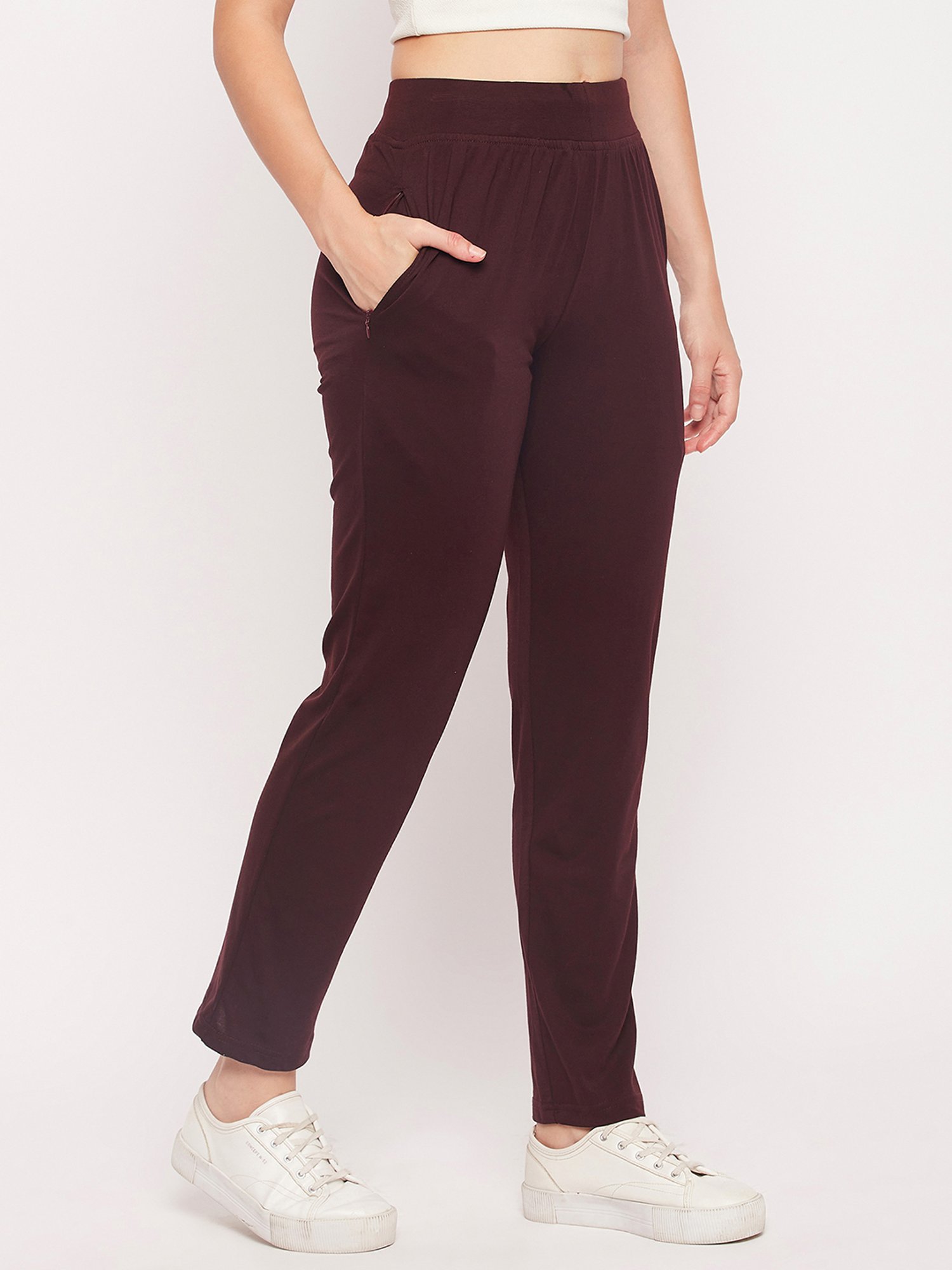 Okane Burgundy Mid Rise Lounge Pants