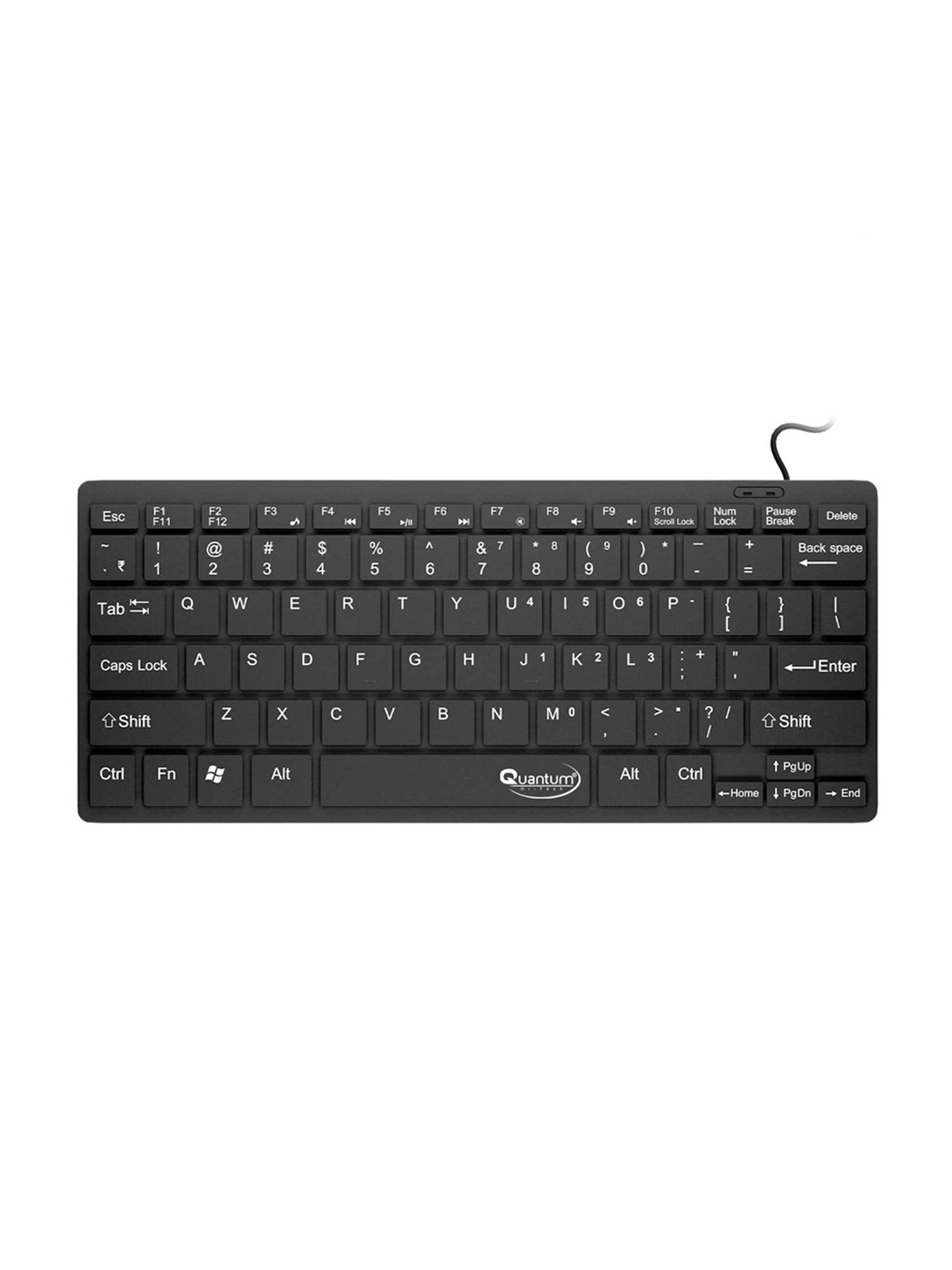 Quantum QHM 7307 Mini Wired USB Desktop Keyboard (Black)
