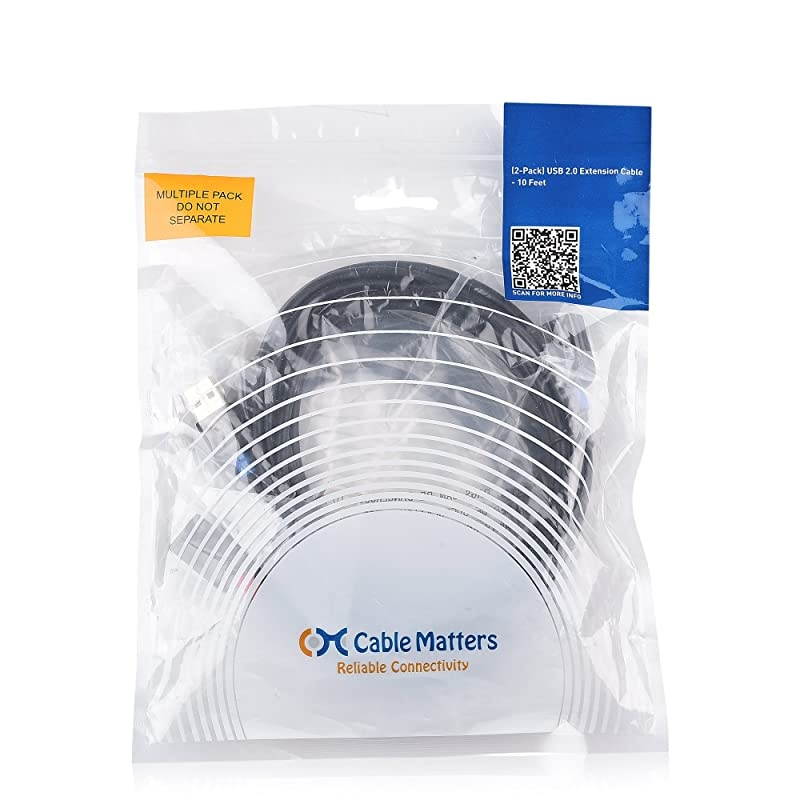 2-Pack USB to USB Extension (Male to Female USB Extender Cable) - 6 ft