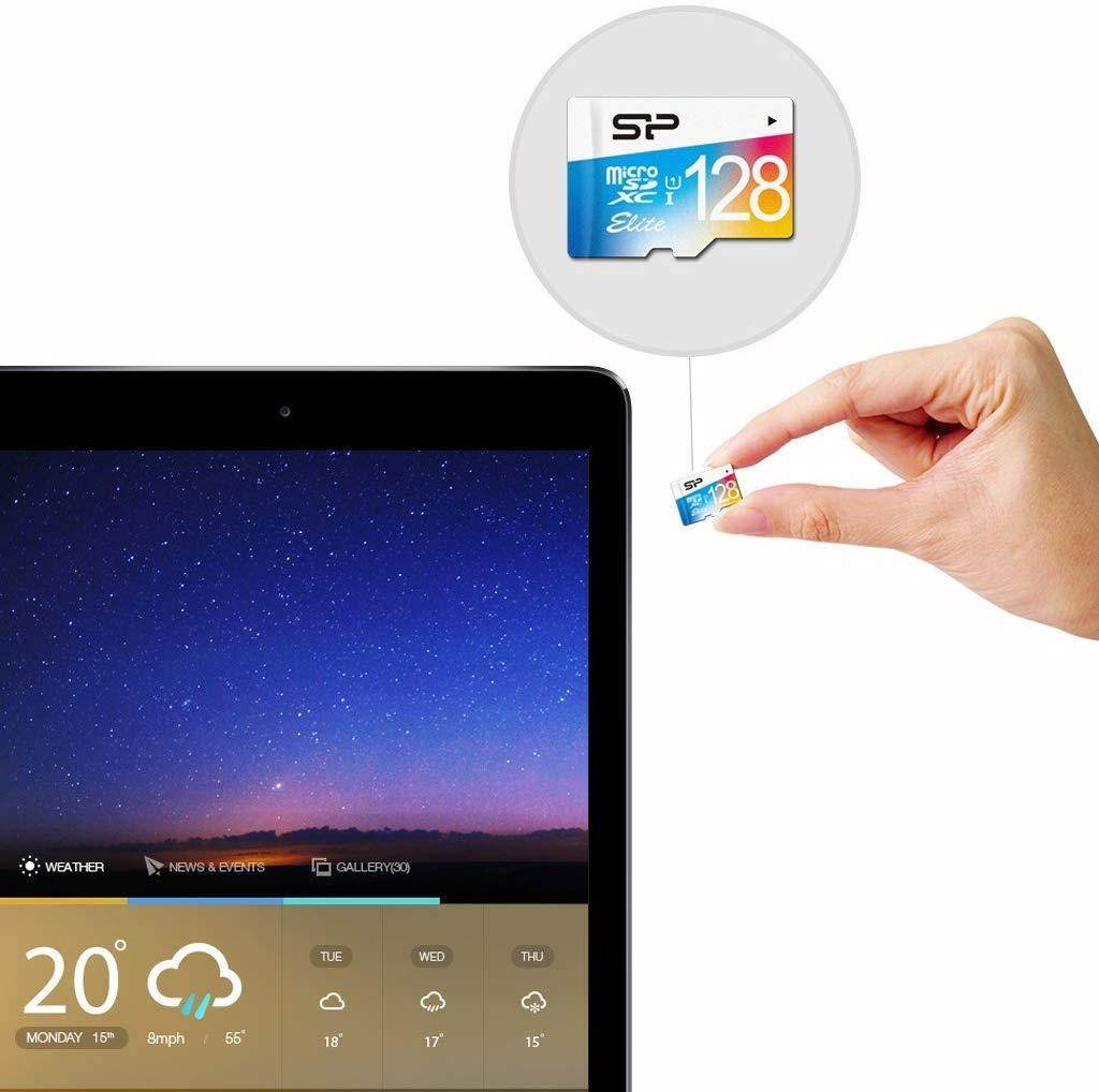 Silicon Power 128GB Elite MicroSDXC UHS-1 Class 10, Read up to 75MB/s, Flash Memory Card with SD Adapter (SP128GBSTXBU1V20SP)