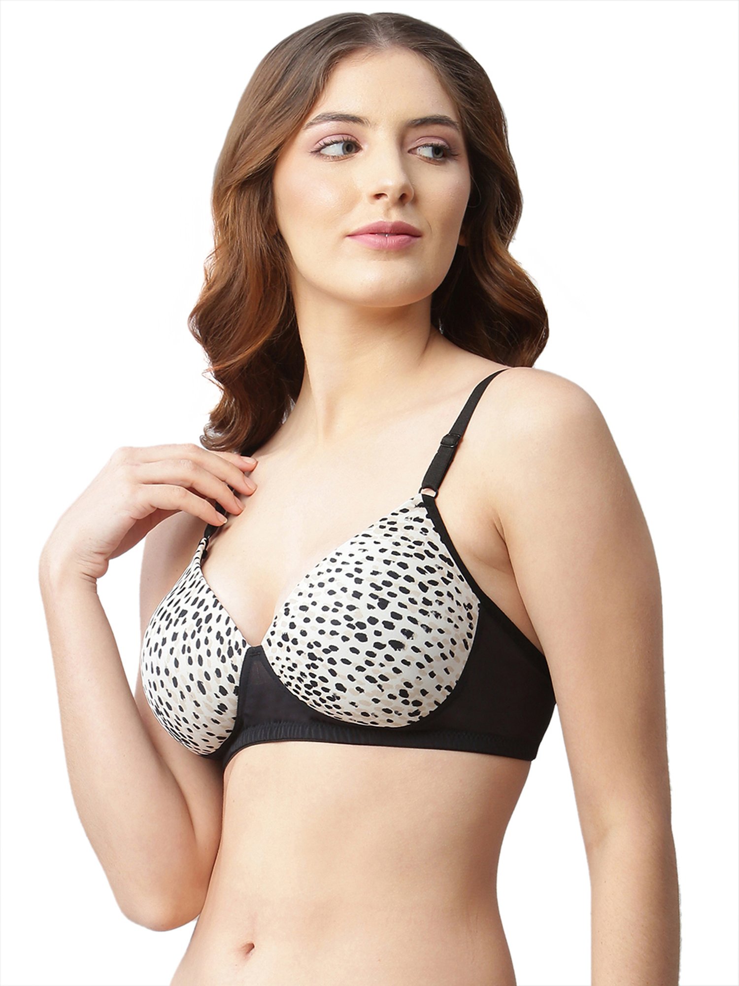 Cukoo Blue & White Printed Full Coverage Non-Wired Bra - Pack of 2