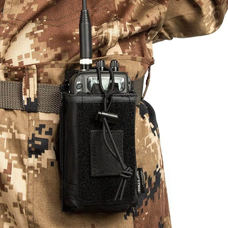 Radio Case/Radio Holder Molle Tactical Radio Holster Military Heavy Duty Radios Pouch Bag for Two Ways Walkie Talkies Compatible with Bags/Packs/Duffels by