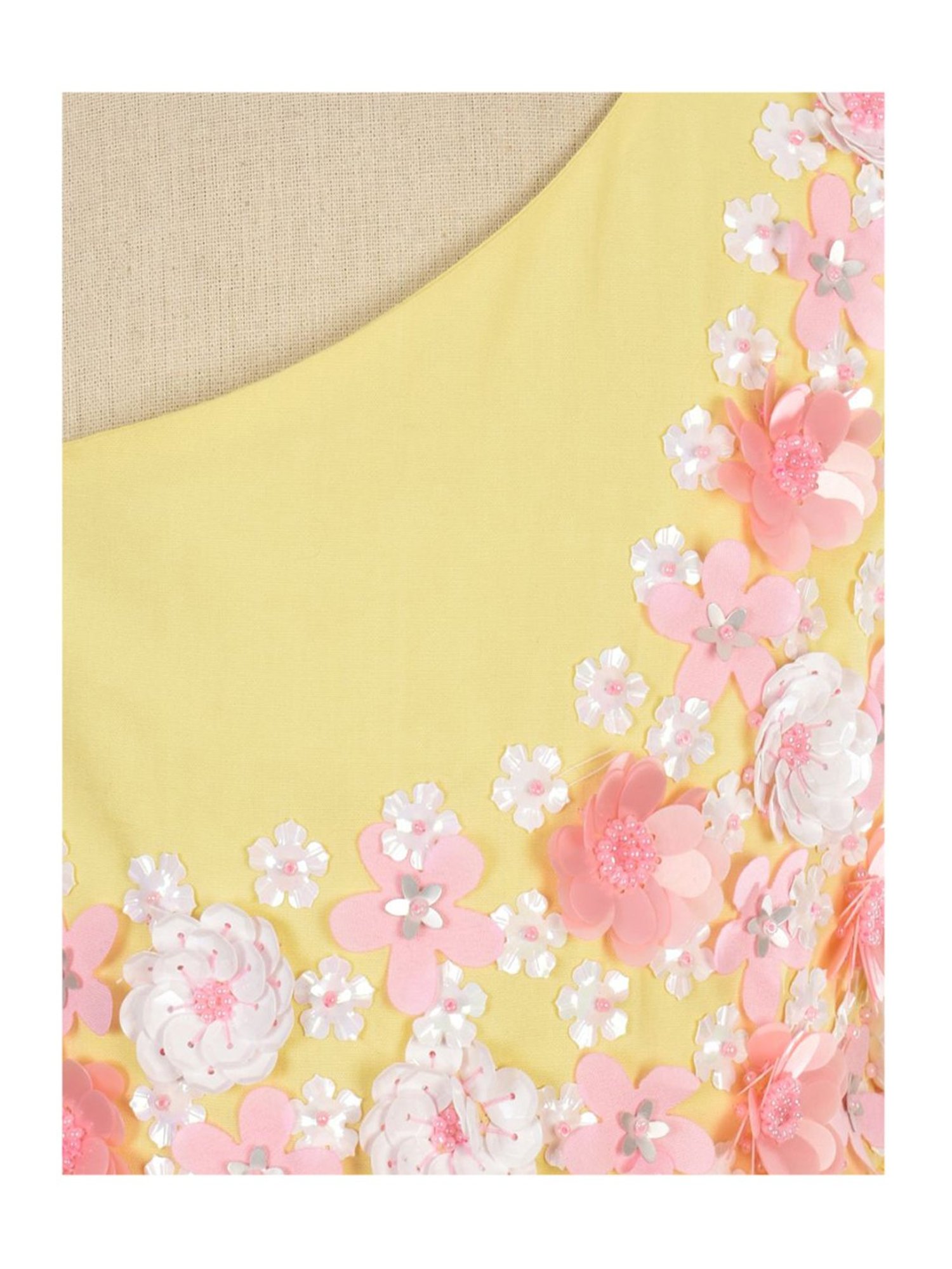 A Little Fable Kids Yellow Applique Dress