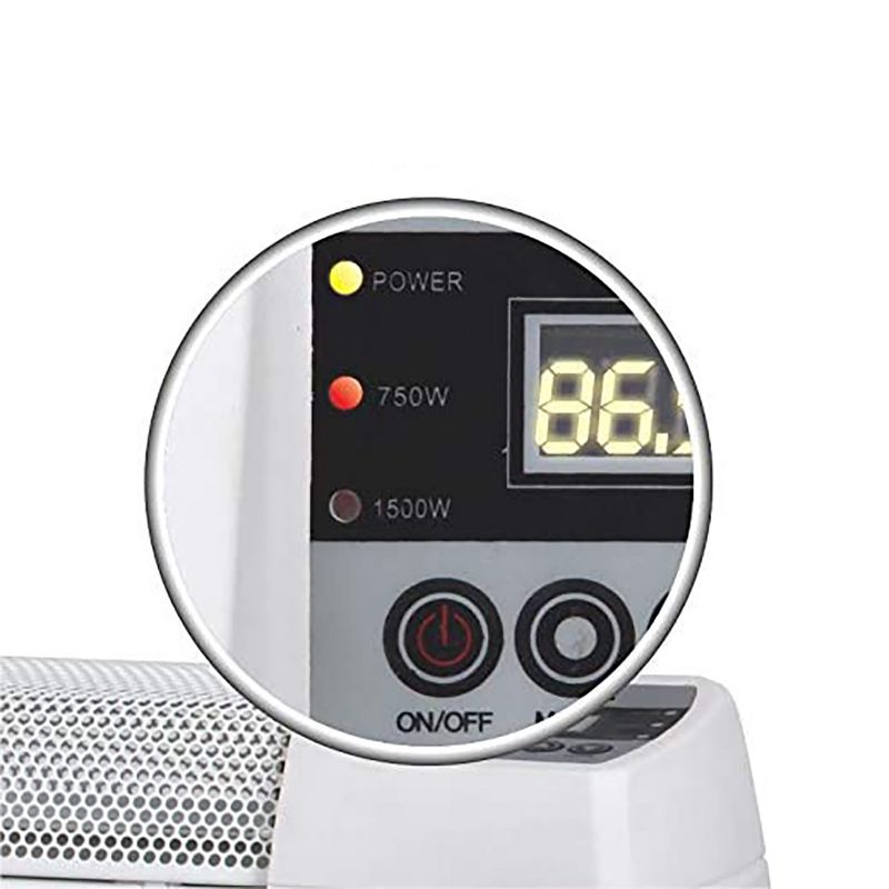 Optimus H-3603 Portable Electric Baseboard Convection Room Heater with Automatic Thermostat Control and Digital Display for Indoor Heating (2 Pack)