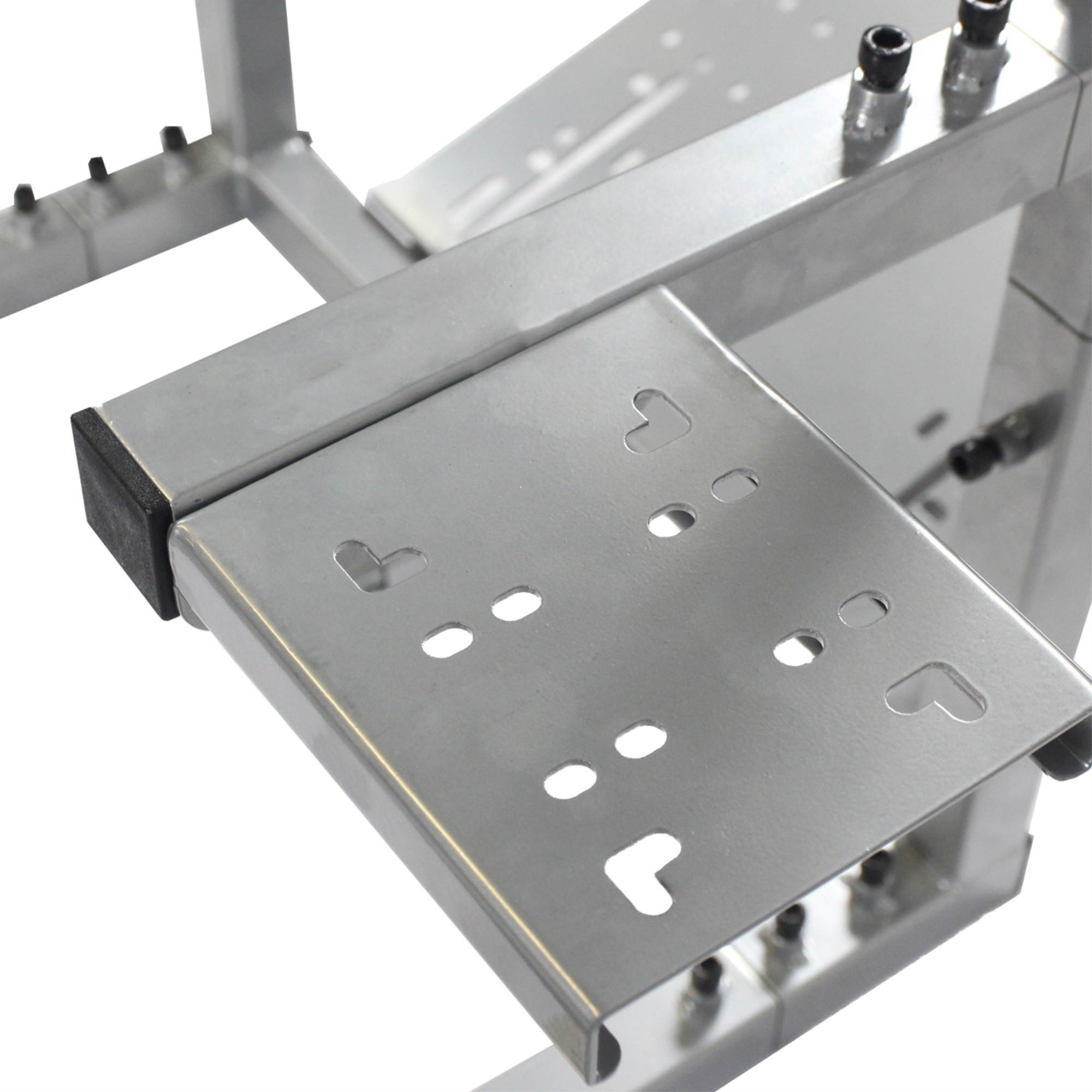 GTR Racing Simulator GTAF-S-S105LBKRD - GTA-F Model (Silver) Triple or Single Monitor Stand with Black/Red Adjustable Leatherette Seat, Racing Simulator Cockpit gaming chair Single Monitor Stand