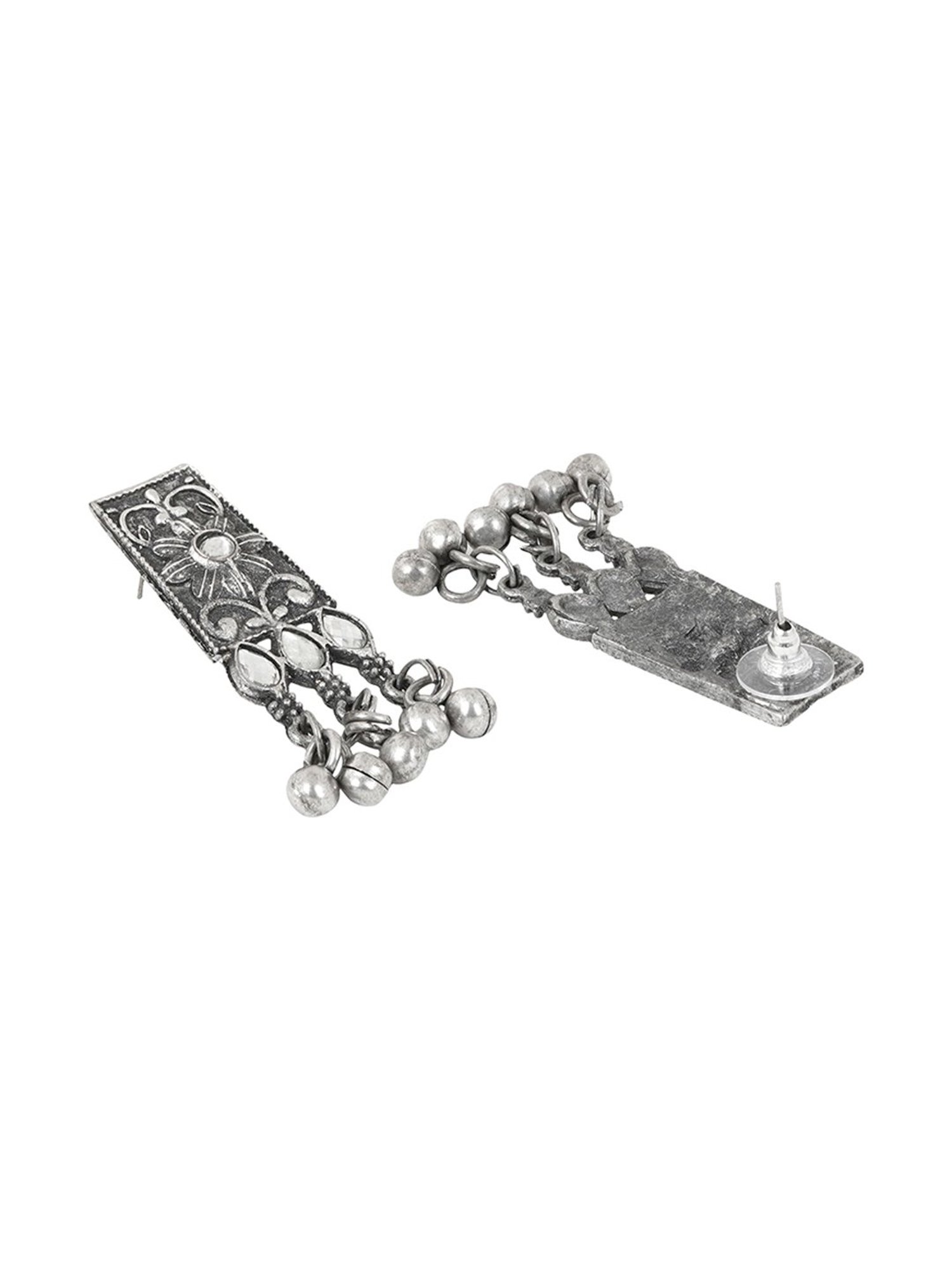 Teejh Ethnic Aanchal Silver Oxidized Necklace Set for Women