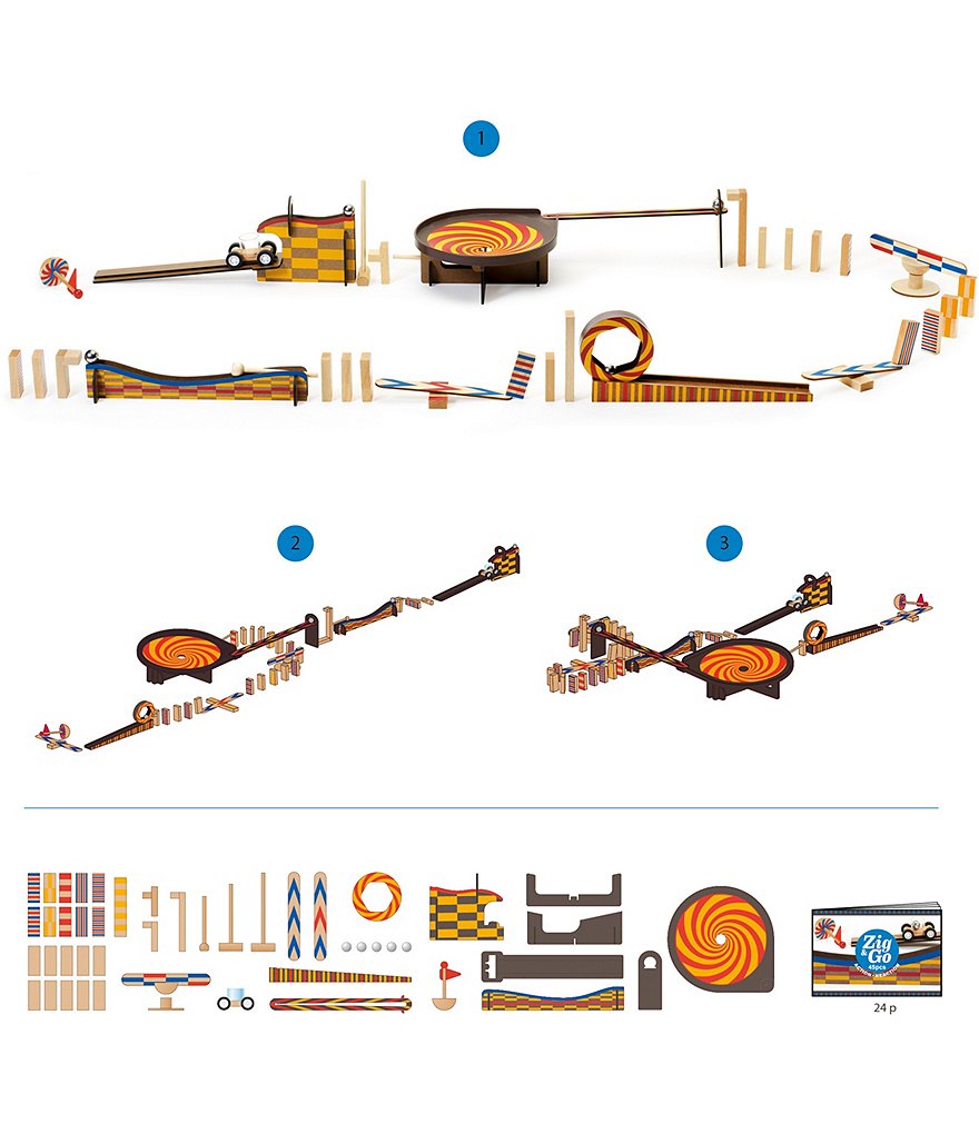 Djeco Zig and Go Wroom Chain Reaction Construction Set - 45 pc