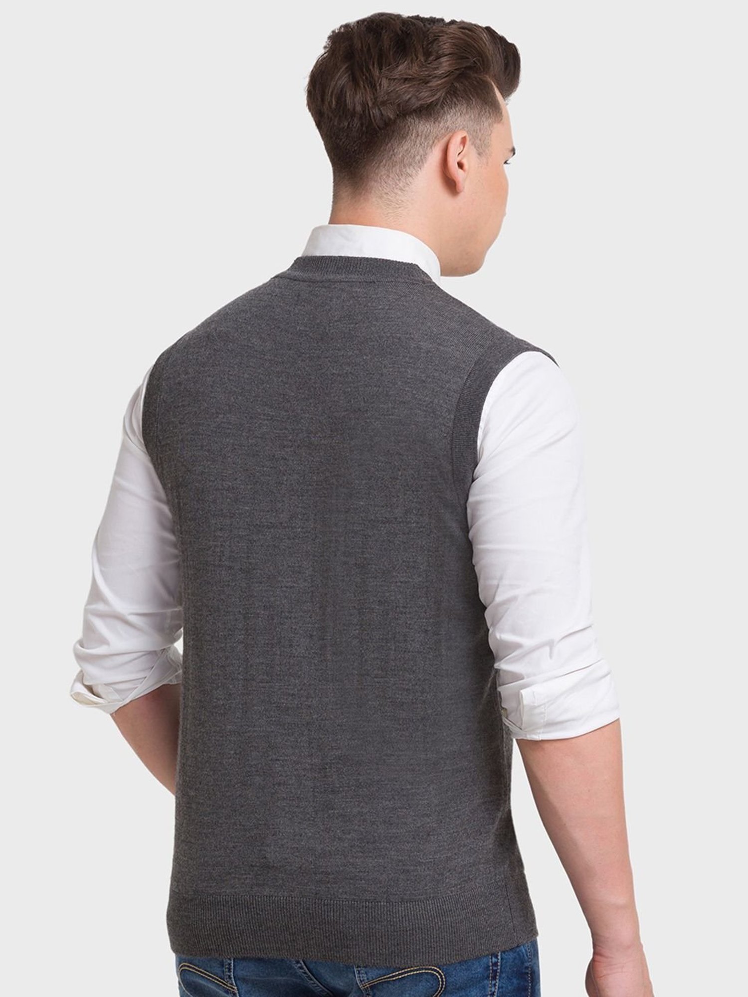 ColorPlus Grey Regular Fit Cardigan