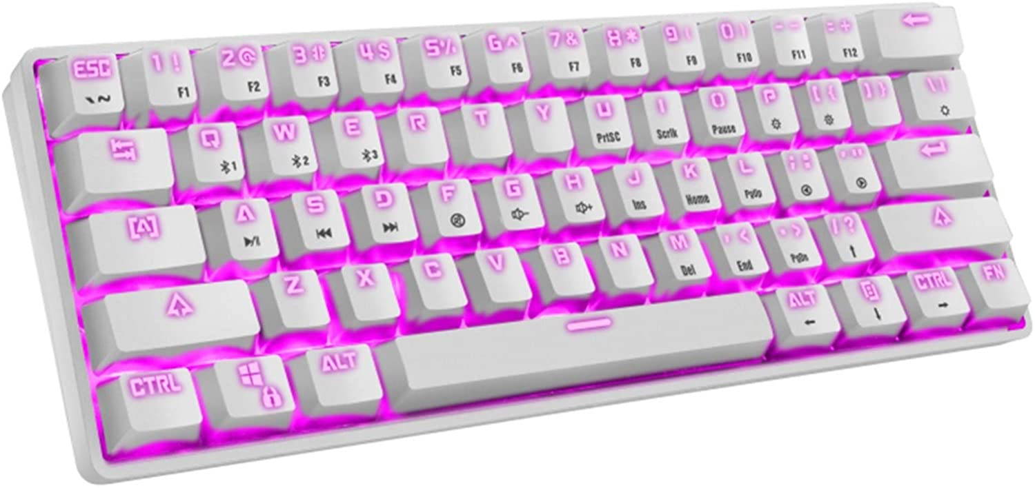CUUWE K28 Wireless Bluetooth 61-Key Dual-Mode RGB Backlit Waterproof Mechanical Gaming Keyboard - Office Keyboard -Gaming Keyboard