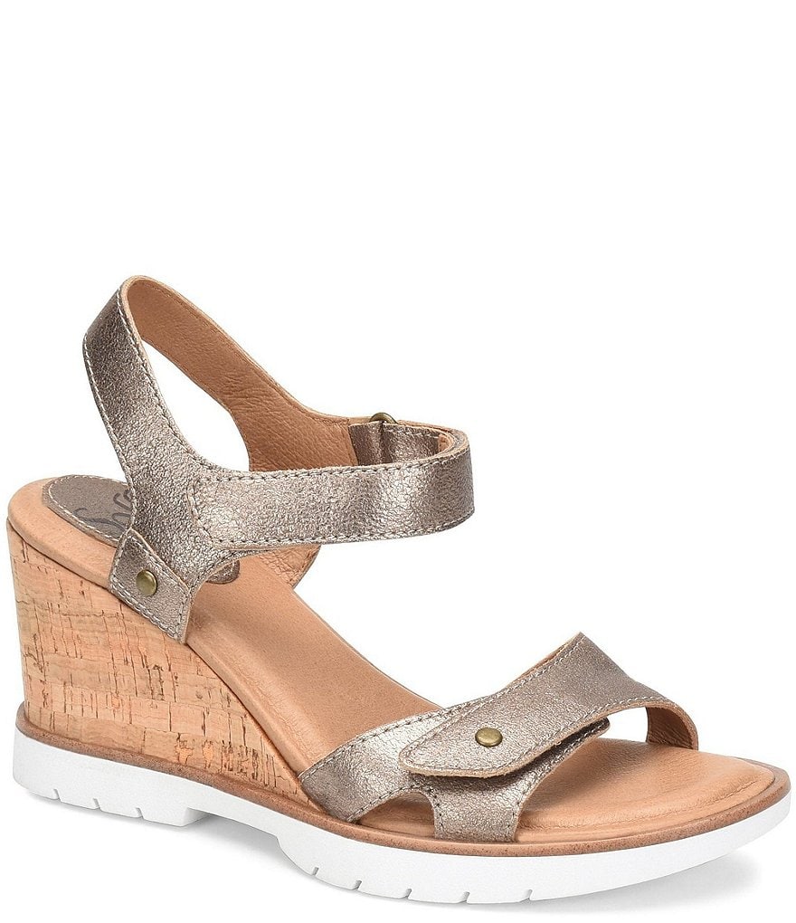 Sofft Cyndy Leather Sporty Wedge Sandals