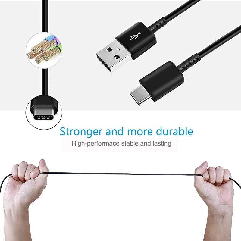 Fast Charger kit Compatible Samsung Galaxy S10 S10+ S10e S9 S8 PlusEdgeActiveNote 8 Note 9 Wall Plug Power Adapter with USB Type C Cable Cord 2 Pack