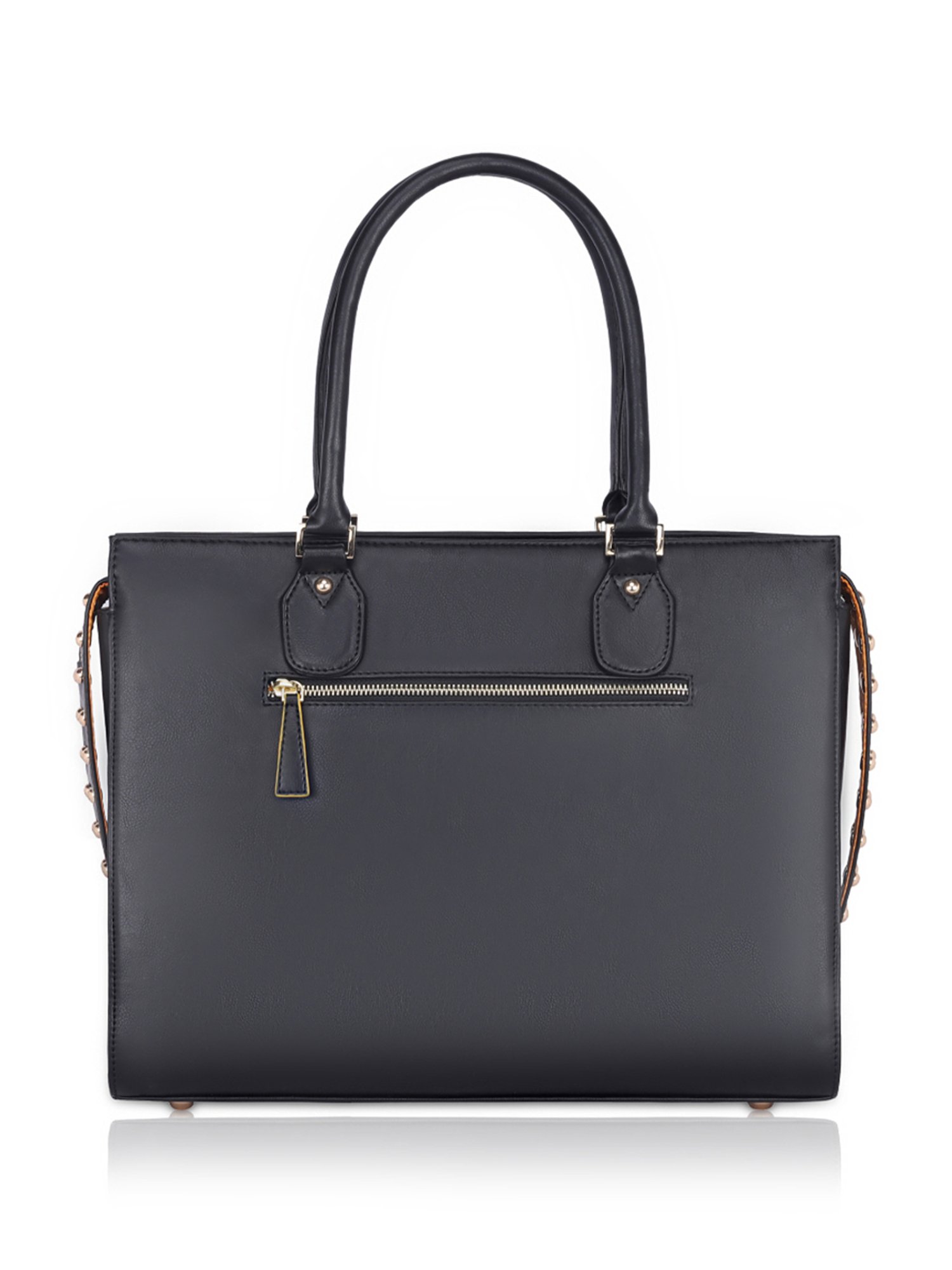 Eume Daffodil Black Leather Satchel Handbag