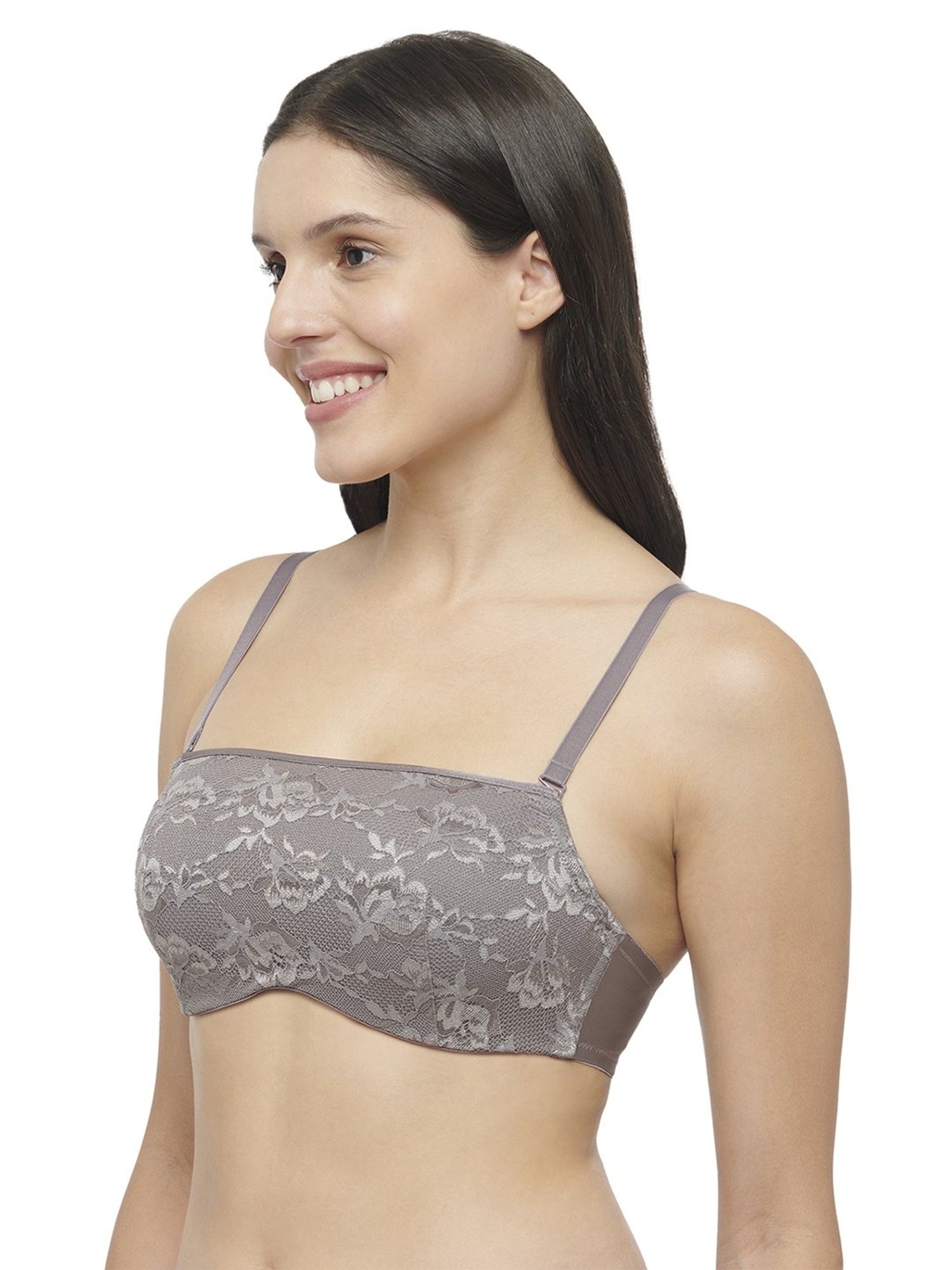 Triumph Grey Lace Work Tube Bra
