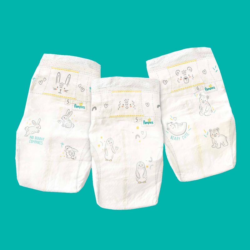 Pampers Swaddlers Disposable Diapers Size 1 - 168ct + Size 2 - 148ct & Pampers Sensitive Baby Wipes - 672ct - Bundle