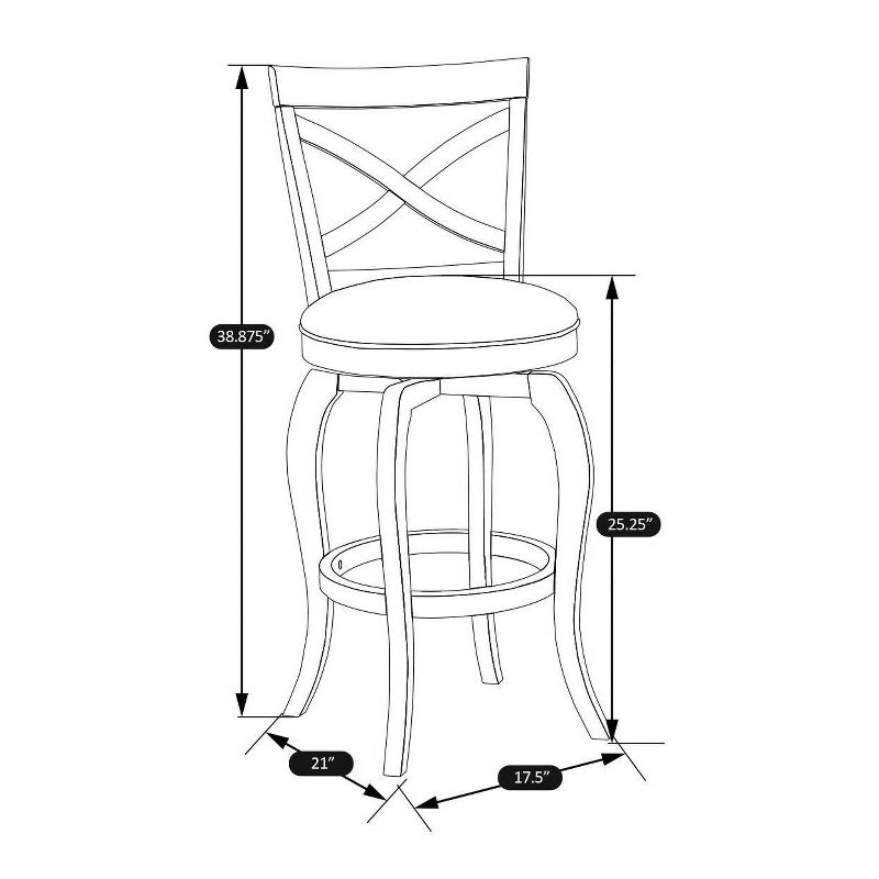 25" Ellendale Wood Counter Height Barstool White - Hillsdale Furniture