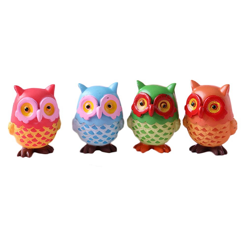 4PCS Mini Owl Refrigerator Stickers 3D PVC Animal Fridge Magnets for Home Decoration (Random Color)