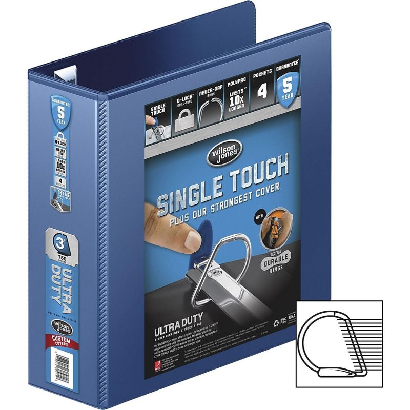 ACCO Brands Corporation D-Ring View Binder UD 3" Navy 86649295