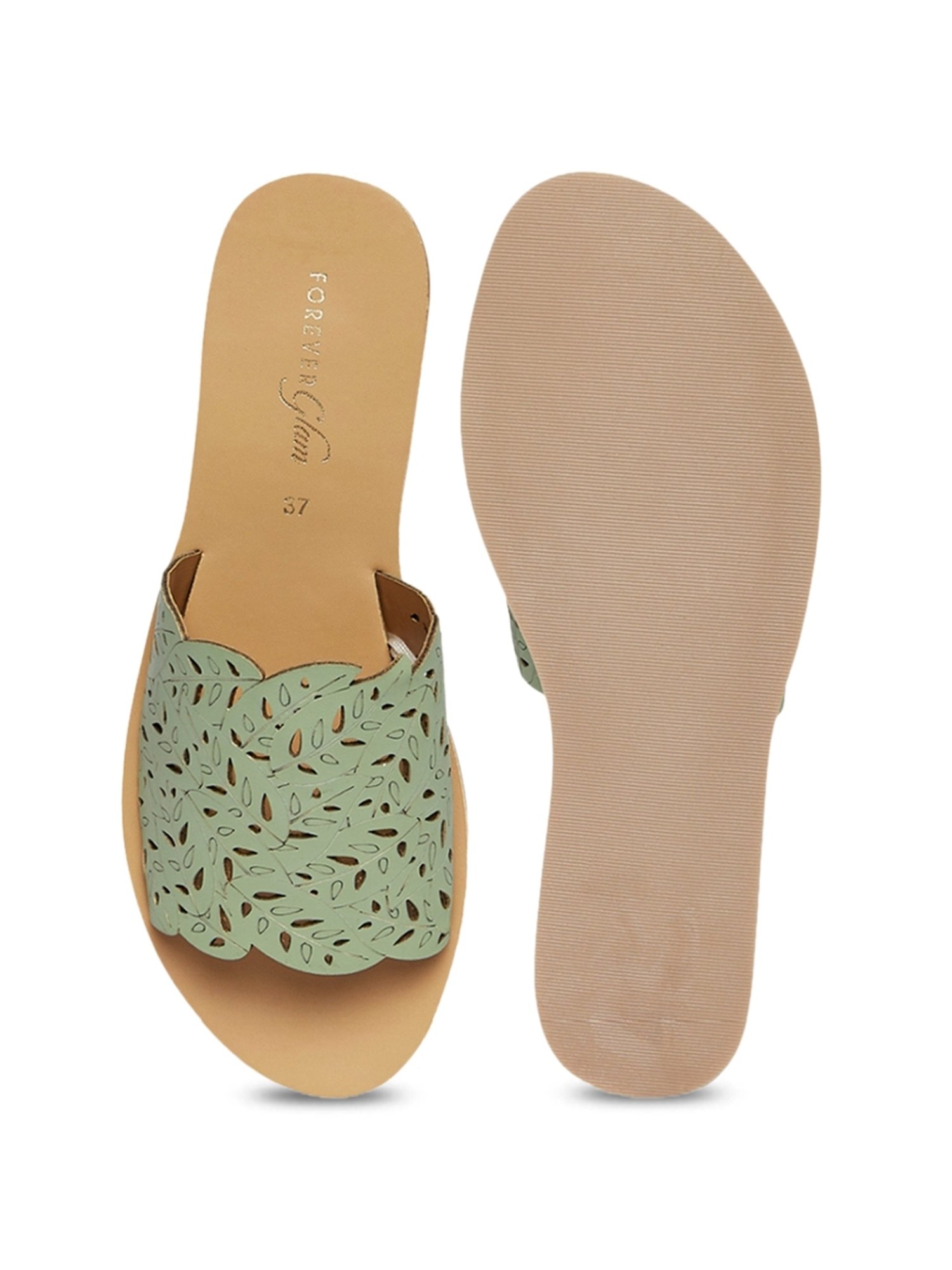 Forever Glam by Pantaloons Women's Green Ethnic Sandals