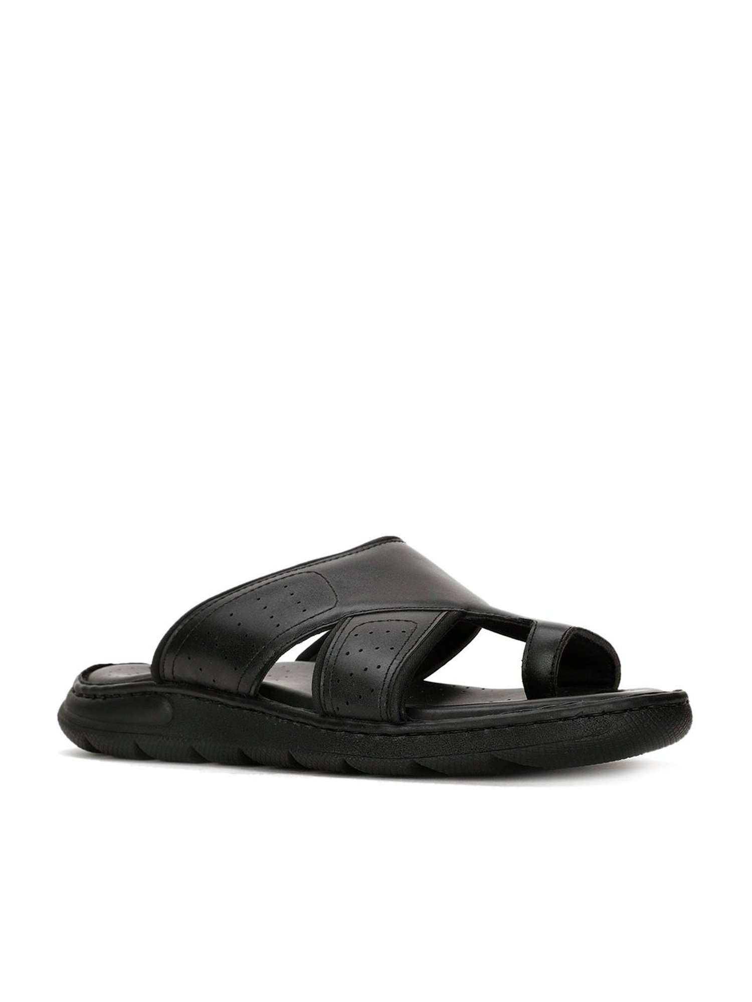 Hush Puppies by Bata Men's Black Toe Ring Sandals