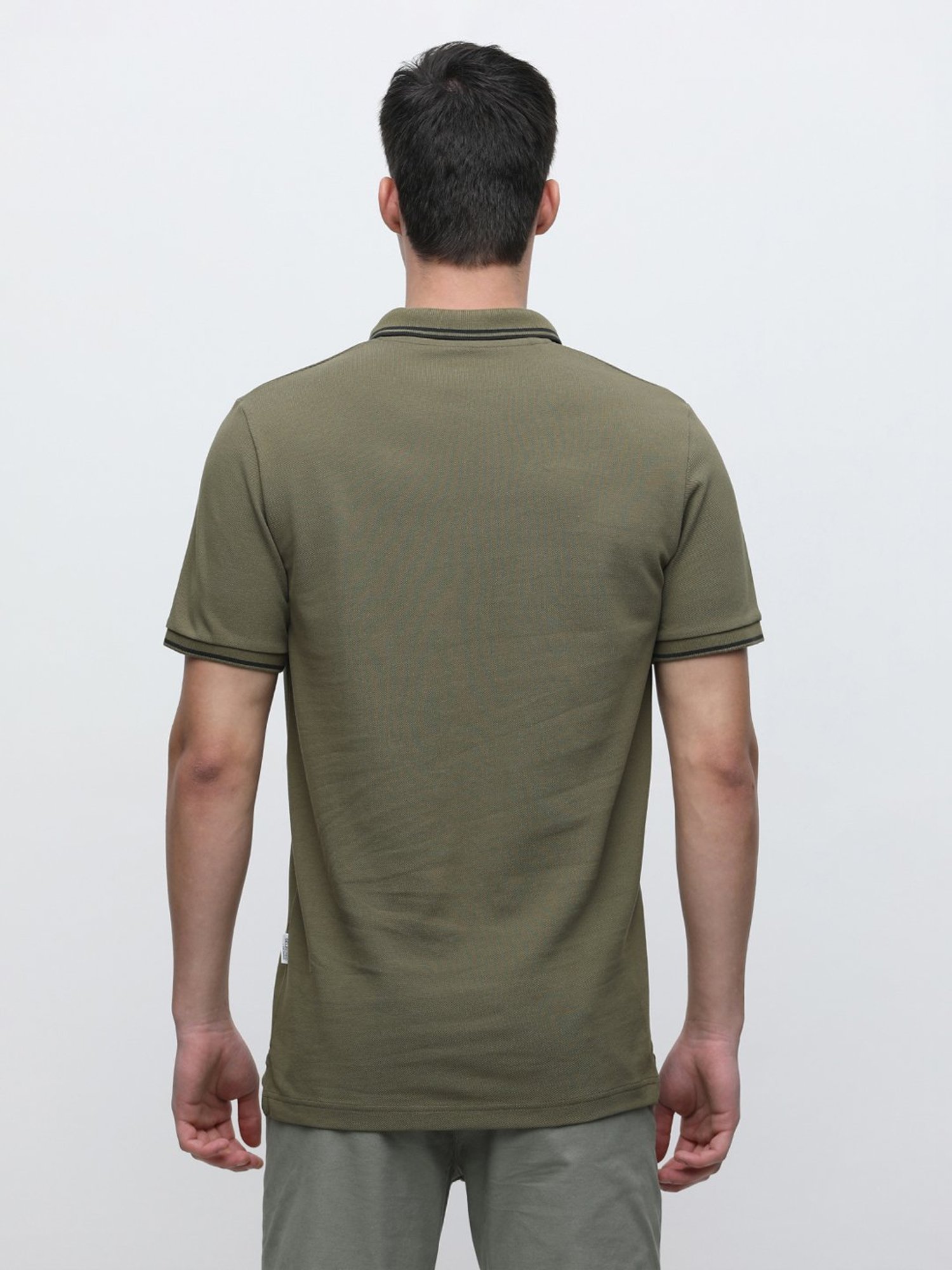 SELECTED HOMME Burnt Olive Slim Fit Cotton Polo T-Shirt