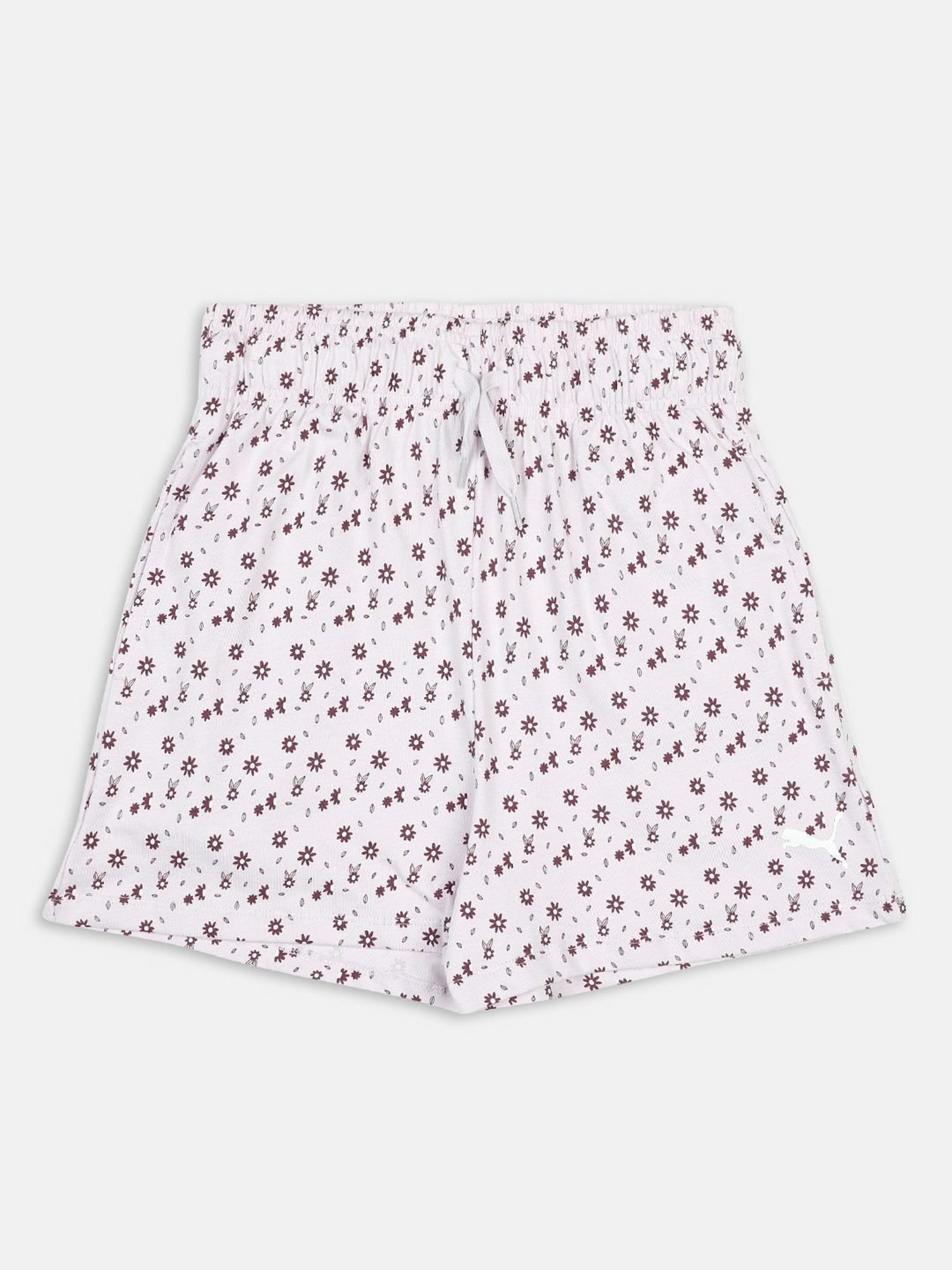 Puma Kids Purple & White Cotton Logo Shorts