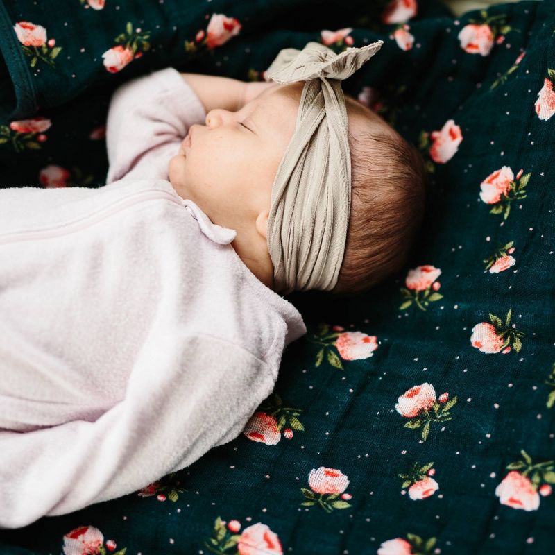 Little Unicorn 4-Layer Cotton Muslin Quilt - Midnight Rose