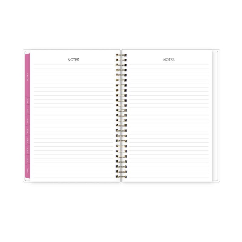 2021-22 Academic Planner Notes 5.875"x8.625" Flexible Plastic Cover Weekly/Monthly Wirebound Alcohol Ink Pink White - May Designs