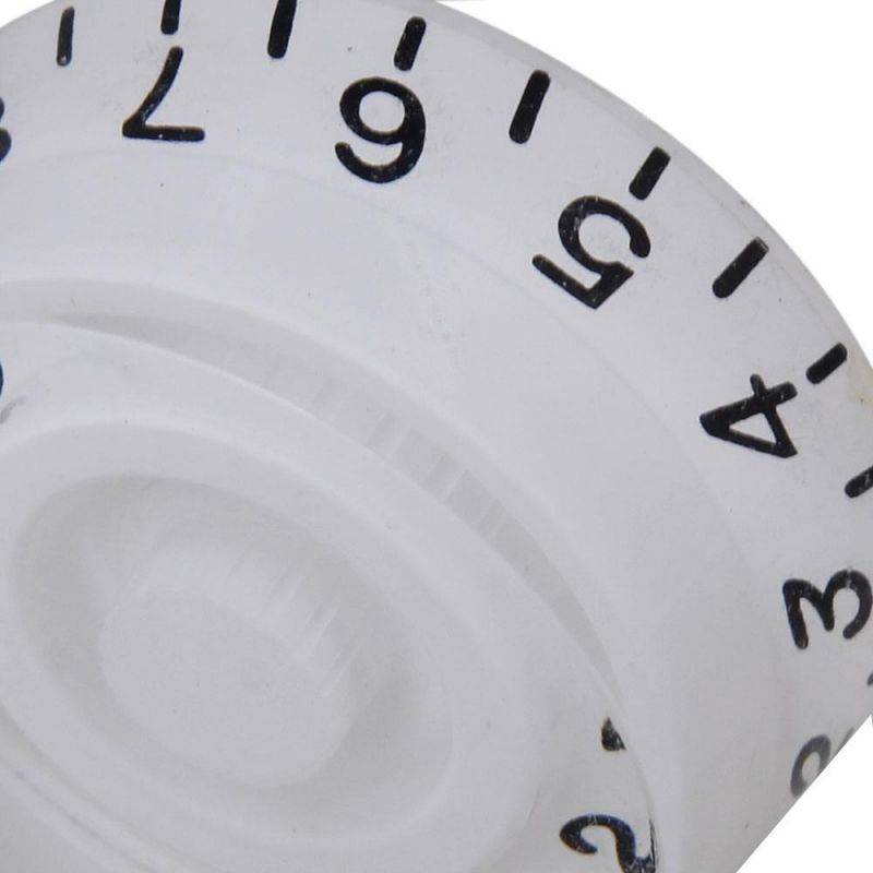 BQLZR White Round Knob Electric Guitar Speed Control Knob with Black Number Set of 20