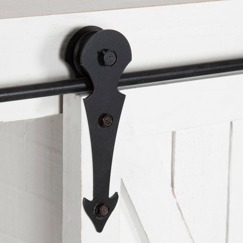 18" x 8" x 20" Farmhouse Cabinet with Sliding Door and 3 Knobs White - Kate & Laurel All Things Decor