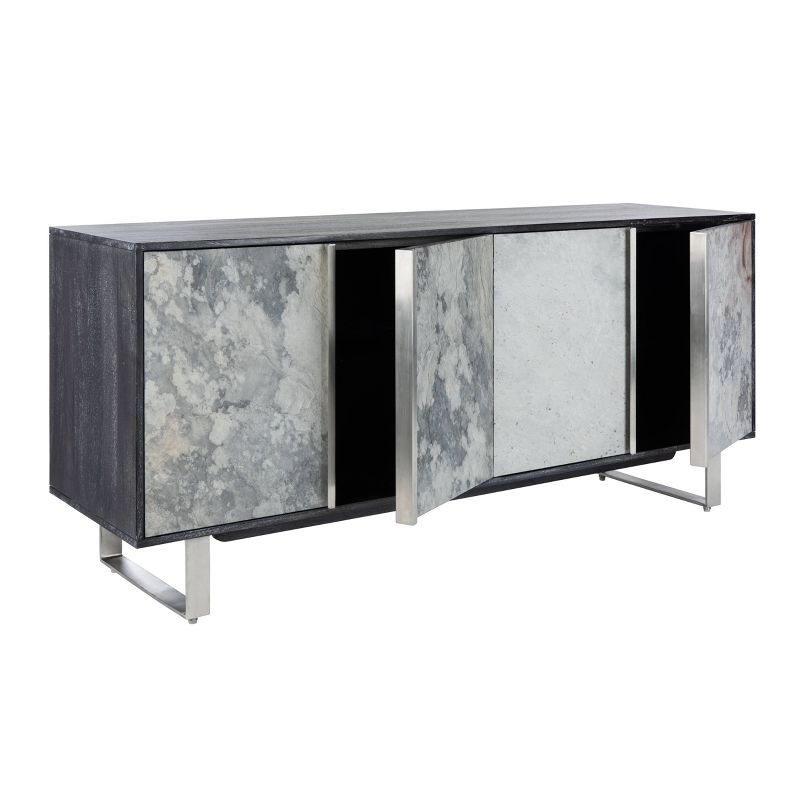 Drake Slate 4 Doors Sideboard Black - Safavieh