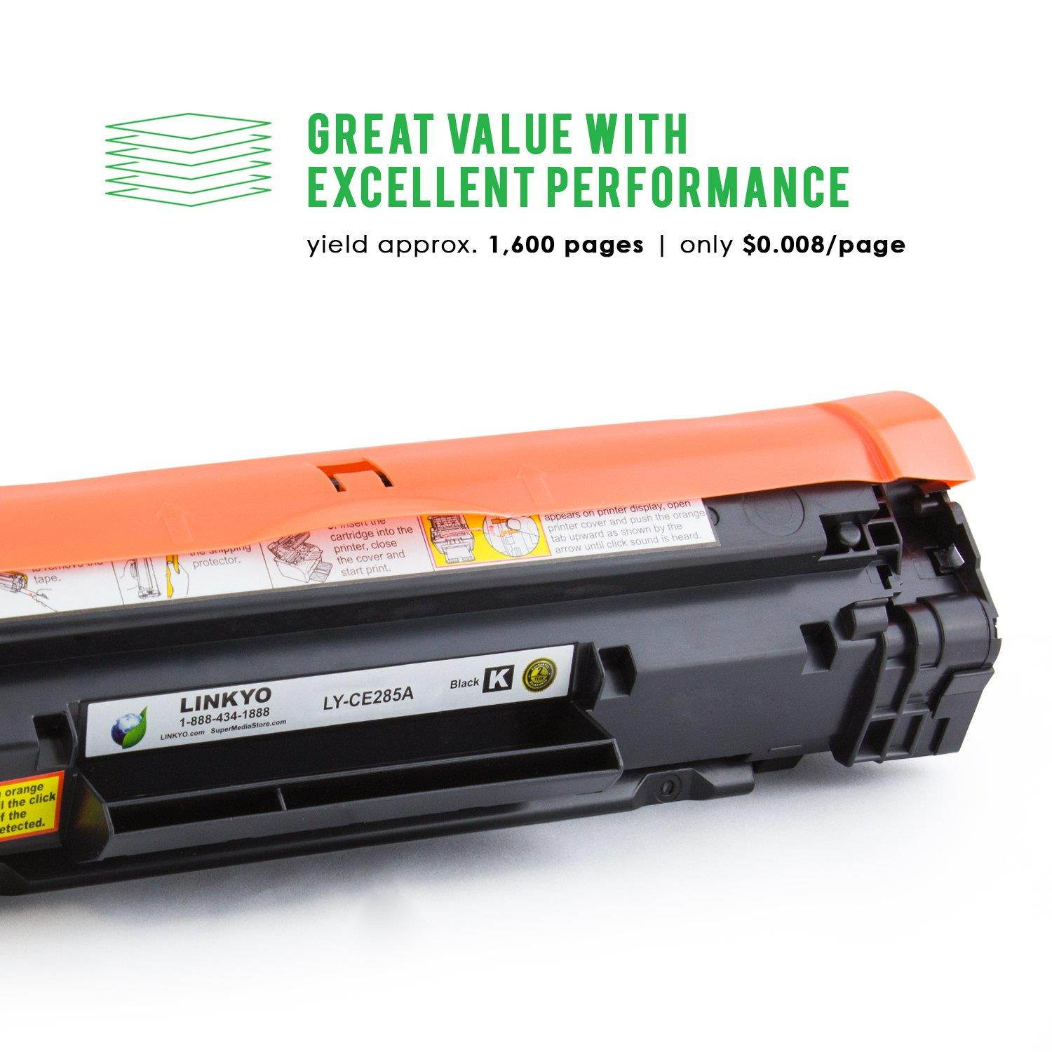 LINKYO Compatible Toner Cartridge Replacement for HP 85A CE285A (Black)