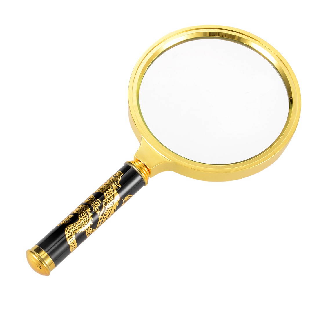 Global Bargains 80mm 10X Handheld Book Reading Magnifying Glass Lens Magnifier Gold Tone