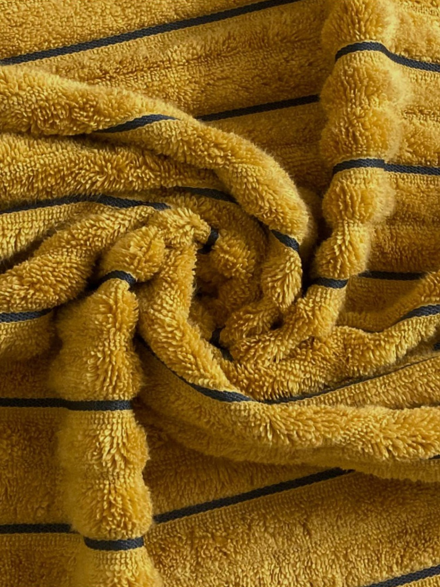 Spaces Exotica Striped Mustard 575 GSM Cotton Bath Towel