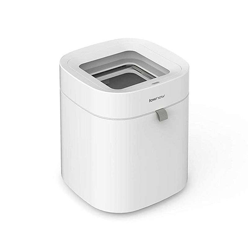 Townew T Air Lite Functional Lid Pull Automatic Self Sealing Waterproof Open Top Electric Trash Can with 25 Durable Trash Bags in 1 Refill Ring